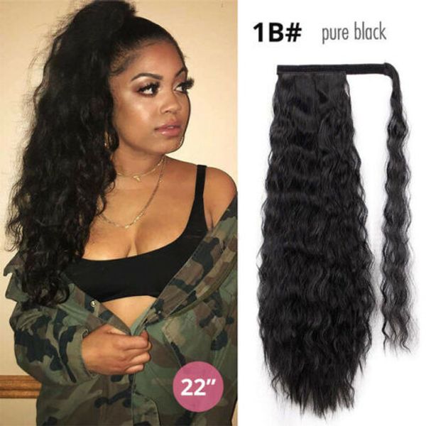 24" long wavy wrap around ponytail extensions human clip in ponytail hair extensions hairpiece for women 140g, Black
24" long wavy wrap around ponytail extensions human clip in ponytail hair extensions hairpiece for women 140g, Black