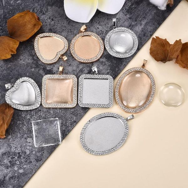 pendant base settings with diamond round heart square shape blank fit glass cabochons for jewelry making diy findings, Blue;slivery
pendant base settings with diamond round heart square shape blank fit glass cabochons for jewelry making diy findings, Blue;slivery