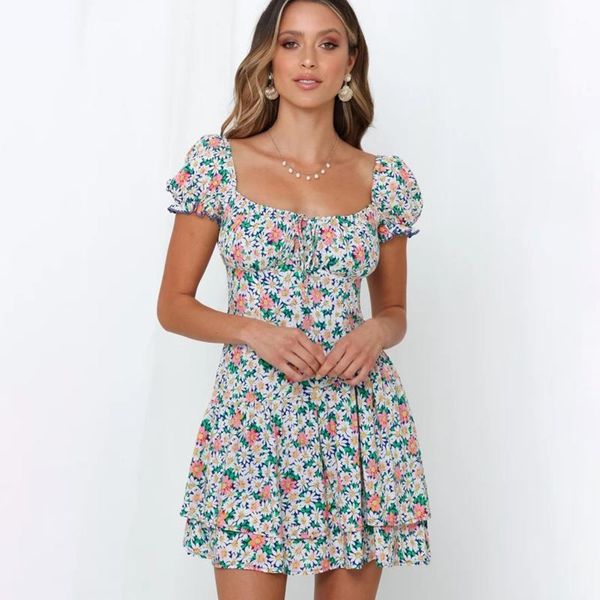 floral print mini dress summer 2020 square collar puff sleeve ruffle vintage chic vestidos elegant casual woman short dress, Black;gray
floral print mini dress summer 2020 square collar puff sleeve ruffle vintage chic vestidos elegant casual woman short dress, Black;gray