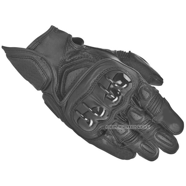 locomotive scooter motorcycle mtb mx off-road leather gloves, Black