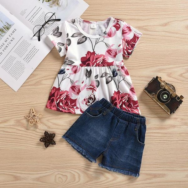 summer cute toddler kids baby girls floral tee jeans denim shorts outfits set clothes girl clothes kids w10, White
summer cute toddler kids baby girls floral tee jeans denim shorts outfits set clothes girl clothes kids w10, White