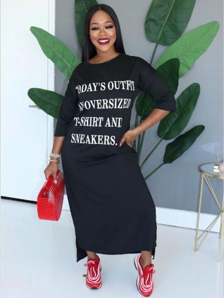 womens autumn designer letter print dresses crew neck long sleeve solid color female loose fshion clothing, Black;gray
womens autumn designer letter print dresses crew neck long sleeve solid color female loose fshion clothing, Black;gray