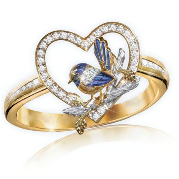 creative enamel bird sparrow rings for women unique gold color crystal heart shaped inlay zirconia wedding rings jewelry gifts, Silver
creative enamel bird sparrow rings for women unique gold color crystal heart shaped inlay zirconia wedding rings jewelry gifts, Silver