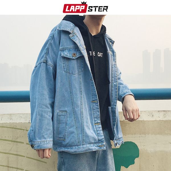 lappster men oversized korean denim jacket 2020 mens harajuku japanese streetwear jeans jacket male hip hop casual windbreaker, Black;brown
lappster men oversized korean denim jacket 2020 mens harajuku japanese streetwear jeans jacket male hip hop casual windbreaker, Black;brown