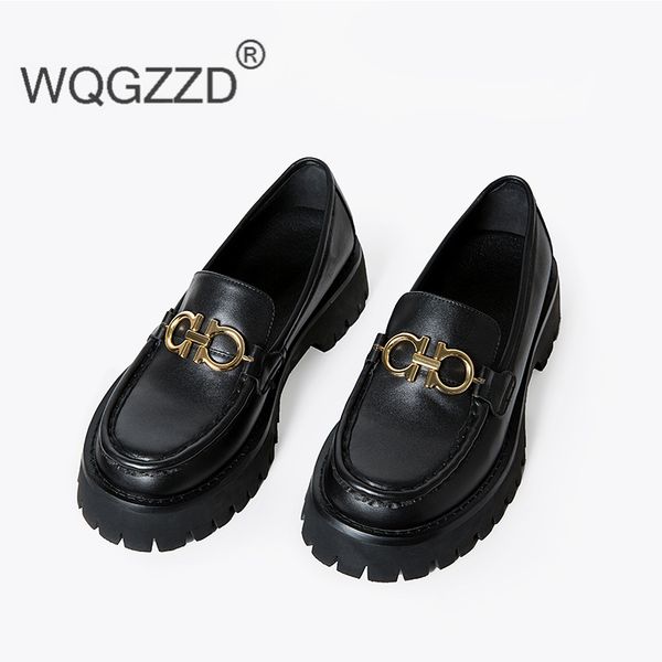 chaussures femme flat platform shoes women's loafers genuine leather metal decoration casual shoes zapatos de mujer, Black
chaussures femme flat platform shoes women's loafers genuine leather metal decoration casual shoes zapatos de mujer, Black