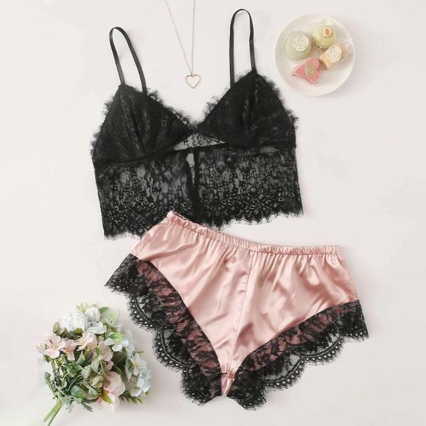 new lace lace v-neck pyjamas sleeveless camis and shorts sleepwear set nightdress satin pajamas set sleepwear sets, Black;red
new lace lace v-neck pyjamas sleeveless camis and shorts sleepwear set nightdress satin pajamas set sleepwear sets, Black;red