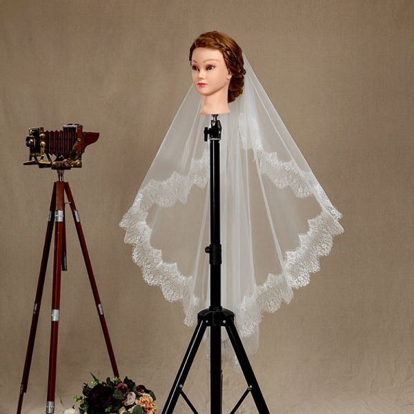 new popular amazing white ivory bridal veils two-layer lace applique edge fingertip length elegant fashion meidingqianna brand wedding veils, Black
new popular amazing white ivory bridal veils two-layer lace applique edge fingertip length elegant fashion meidingqianna brand wedding veils, Black