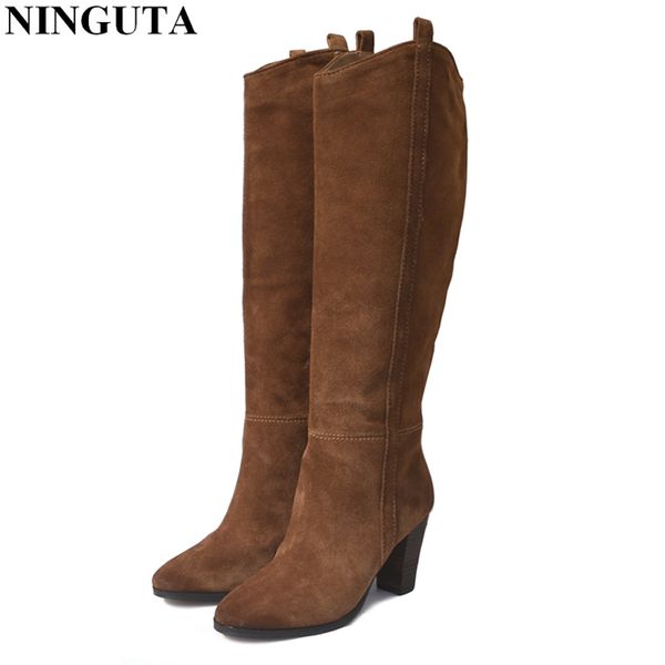 genuine leather suede boots women high heel for autumn knee high boots ladies shoes woman 36-42, Black
genuine leather suede boots women high heel for autumn knee high boots ladies shoes woman 36-42, Black