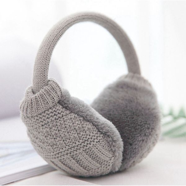 

sell winter ear cover women warm knitted earmuffs ear warmers women girls plush muffs earlap warmer headband, Blue;gray