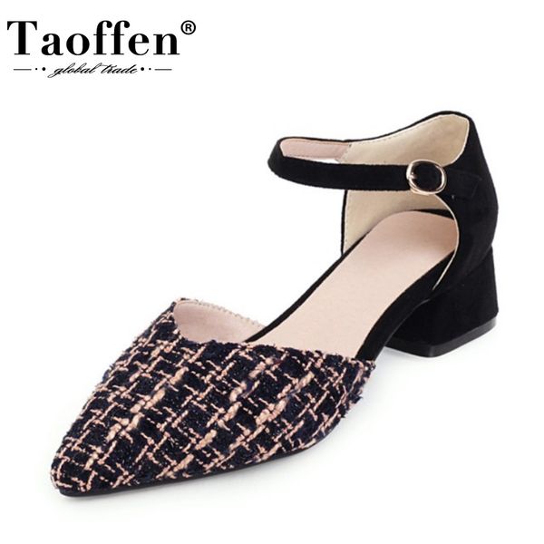 sandals taoffen plus size 31-48 square heel women ankle strap shoes pattern buckle metal pointed toe casual footwear, Black
sandals taoffen plus size 31-48 square heel women ankle strap shoes pattern buckle metal pointed toe casual footwear, Black