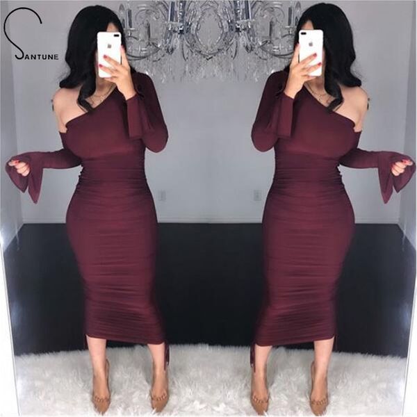 santune 2020 one shoulder sheath long sleeves dress bodycon solid brown slim summer dress short night club midi dresses, White
santune 2020 one shoulder sheath long sleeves dress bodycon solid brown slim summer dress short night club midi dresses, White