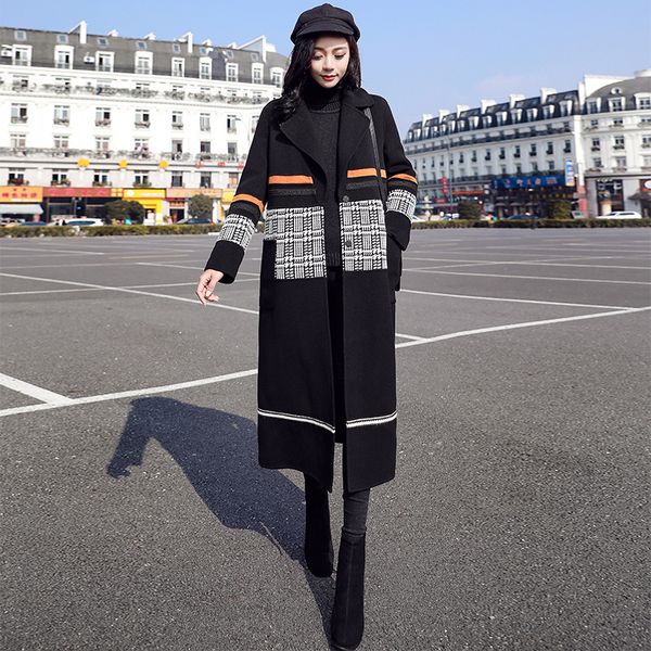 autumn winter wool coat women plaid woolen blends office work single breasted long coats casual lady jacket plus size outerwear, Black
autumn winter wool coat women plaid woolen blends office work single breasted long coats casual lady jacket plus size outerwear, Black