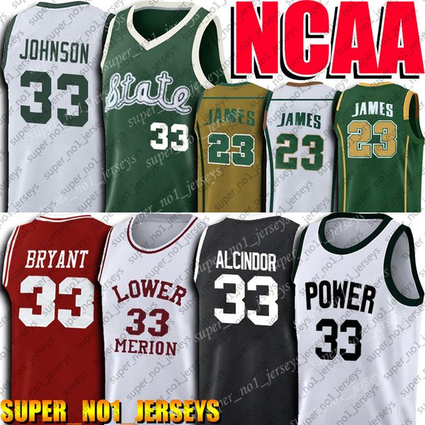ncaa earvin jersey johnson abdul jabbar jerseys lebron jerseys james lew jersey alcindor michigan state university basketball jersey 4-20, Black;red