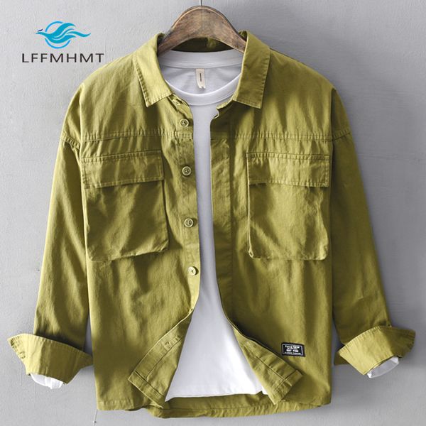 men spring autumn fashion japan style vintage solid color green cotton pocket long sleeve shirt male casual loose shirt cloth, White;black
men spring autumn fashion japan style vintage solid color green cotton pocket long sleeve shirt male casual loose shirt cloth, White;black