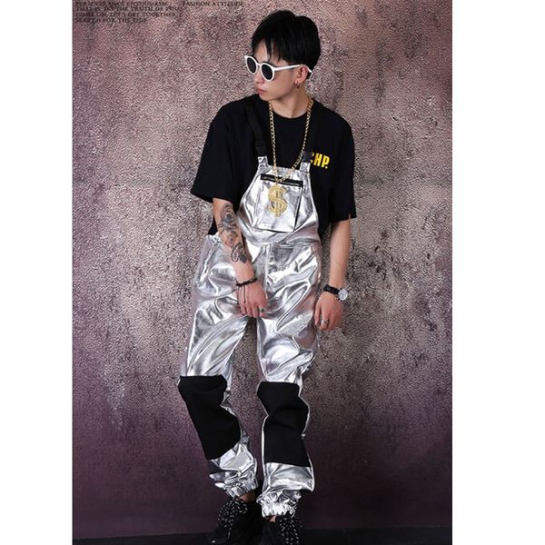 homens streetwear hip hop punk prata macacão de couro calça masculina feminina moda casual bib calças harem traje palco, Black
homens streetwear hip hop punk prata macacão de couro calça masculina feminina moda casual bib calças harem traje palco, Black