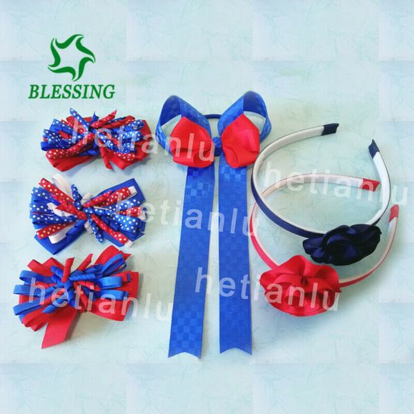 12 girl 4.5" hair bow clip national flag cheer leader ponytail elastic headband, Slivery;white
12 girl 4.5" hair bow clip national flag cheer leader ponytail elastic headband, Slivery;white