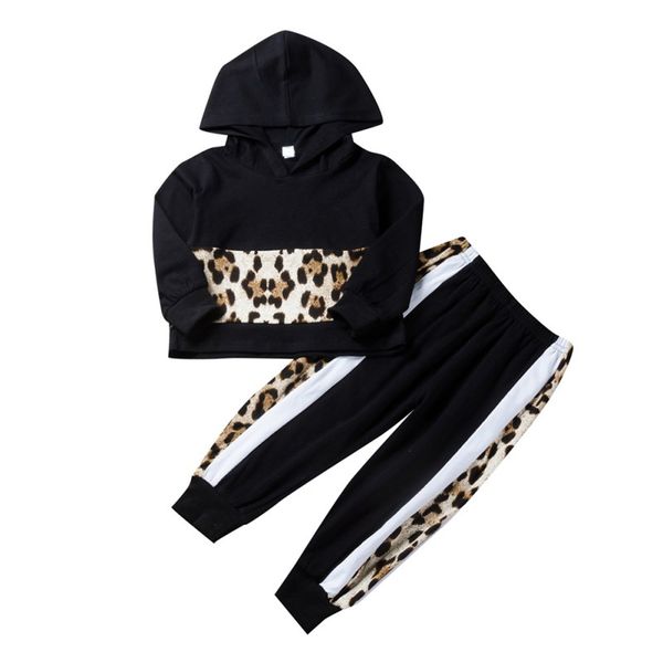 children's leopard print hooded sweater children's sets two-piece sweater pants girls leopard print hooded trousers, White
children's leopard print hooded sweater children's sets two-piece sweater pants girls leopard print hooded trousers, White