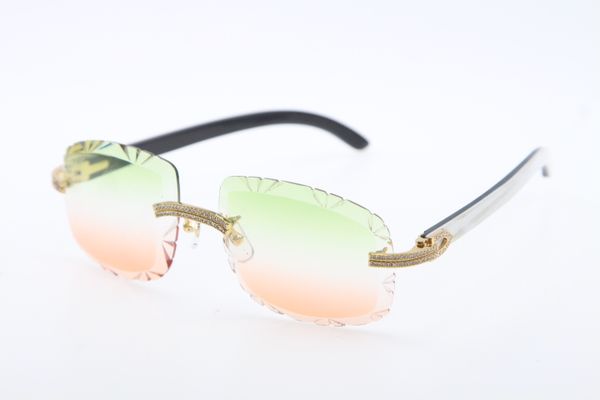 glasses rimless double row diamond mix white black buffalo horn sunglasses cut sunglasses woman 3524012-b c decoration gold fra
glasses rimless double row diamond mix white black buffalo horn sunglasses cut sunglasses woman 3524012-b c decoration gold fra