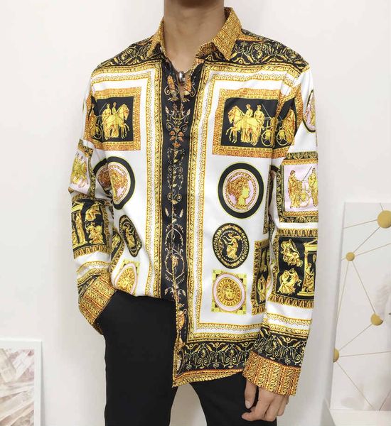 Дизайнерские рубашки Slim Fit Medusa Men = 2019ss 3D золотые мужские платья с цветочным принто
Дизайнерские рубашки Slim Fit Medusa Men = 2019ss 3D золотые мужские платья с цветочным принто