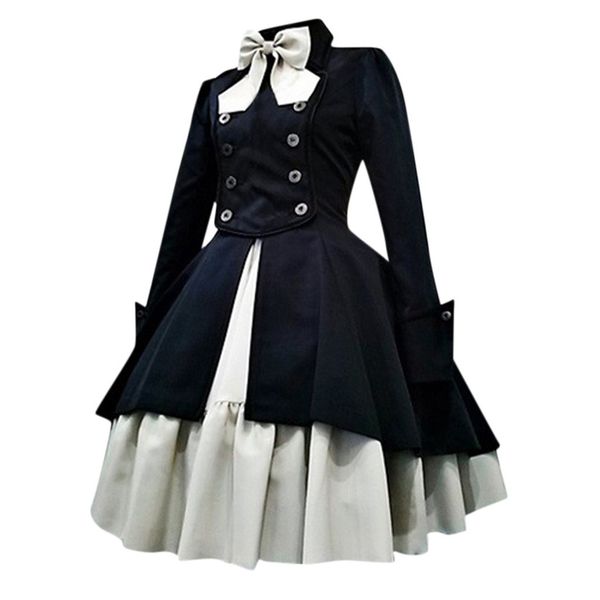 35& women gothic dress vintage gothic court patchwork bow princess dress vestidos gothic autumn dress women, Black;gray
35& women gothic dress vintage gothic court patchwork bow princess dress vestidos gothic autumn dress women, Black;gray