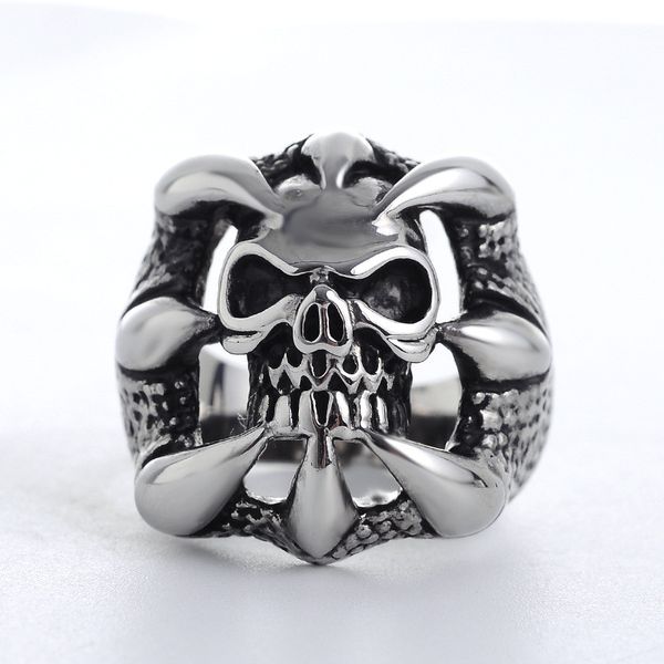 vintage punk skull ring men jewelry dragon claw human head skeleton finger alloy ring gift for men, Silver
vintage punk skull ring men jewelry dragon claw human head skeleton finger alloy ring gift for men, Silver