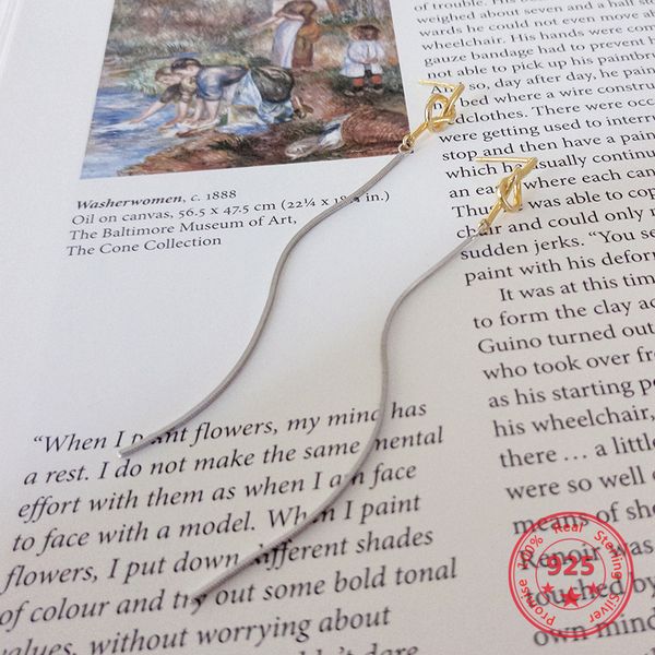 new arrival trendy 925 pure silver long tassel ear wire trendy women's earrings light luxury jewelry birthday present, Golden;silver
new arrival trendy 925 pure silver long tassel ear wire trendy women's earrings light luxury jewelry birthday present, Golden;silver