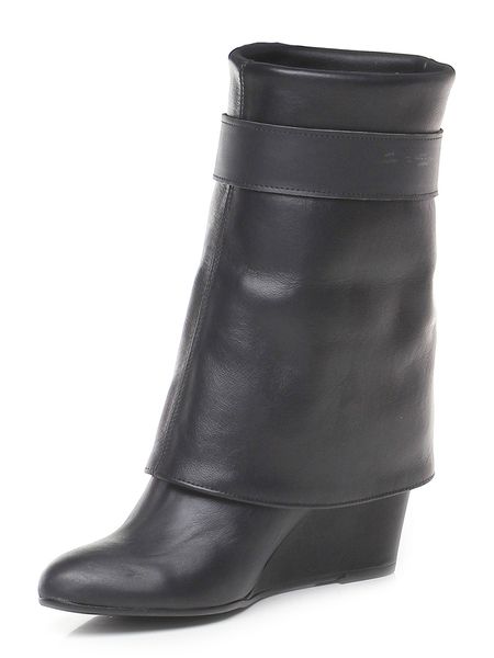 wedges mid-calf boots turn over buckle strap genuine matte leather winter shoes ladies height increase almond toe custom made, Black
wedges mid-calf boots turn over buckle strap genuine matte leather winter shoes ladies height increase almond toe custom made, Black