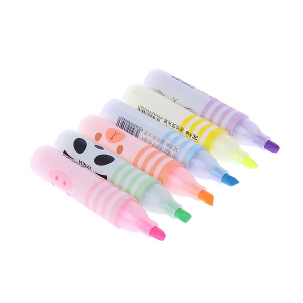 6 colors cute animals panda cat mini highlighter paint marker pen drawing liquid chalk stationery school office supply, Black;red
6 colors cute animals panda cat mini highlighter paint marker pen drawing liquid chalk stationery school office supply, Black;red