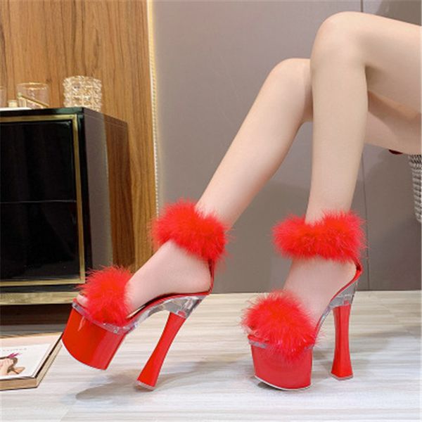 2020 sandals woman steel tube dancing shoes women new 15cm high heel sandals faux fur nightclub party catwalk dress shoes, Black
2020 sandals woman steel tube dancing shoes women new 15cm high heel sandals faux fur nightclub party catwalk dress shoes, Black