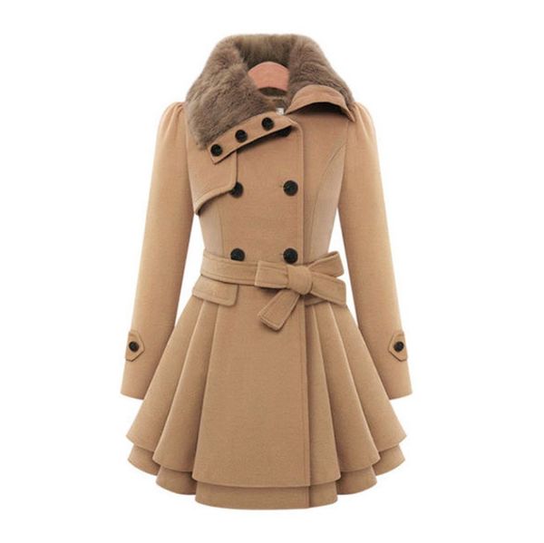 women's wool outerwear european and american style slim long woolen coat double-breasted women's coat windbreaker wholesale, Black
women's wool outerwear european and american style slim long woolen coat double-breasted women's coat windbreaker wholesale, Black