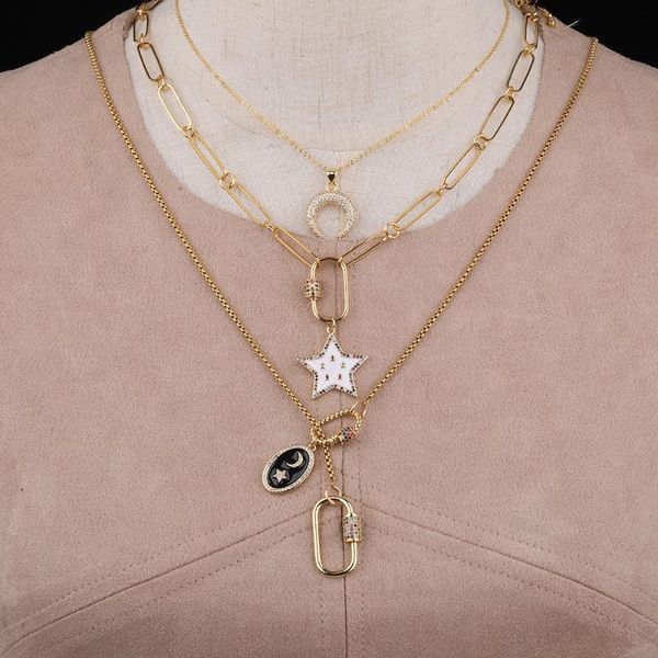3pcs/lot gold color oval lock clasps pendant metal chains necklace,moon stars enamel pendant gold chains necklace long 18 inch, Silver
3pcs/lot gold color oval lock clasps pendant metal chains necklace,moon stars enamel pendant gold chains necklace long 18 inch, Silver