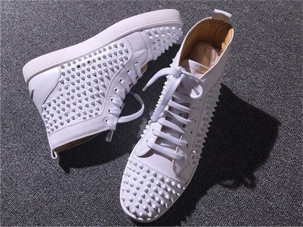 classic high red bottom sneakers shoes white black spikes genuine leather women,men casual walking prefect leisure flats size 35-47
classic high red bottom sneakers shoes white black spikes genuine leather women,men casual walking prefect leisure flats size 35-47