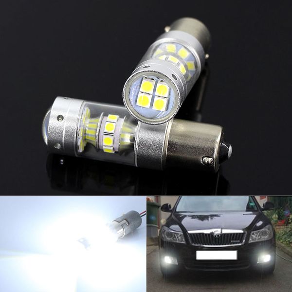 

2pcs white canbus no error 1156 p21w led bulb for superb octavia 2 fl 2010 2011 2012 2013 daytime running lights drl