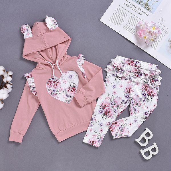hooded infant baby girls outfits clothes winter fashion flower heart print ear sweatshirt pants sets ubranka dla niemowlat, White
hooded infant baby girls outfits clothes winter fashion flower heart print ear sweatshirt pants sets ubranka dla niemowlat, White