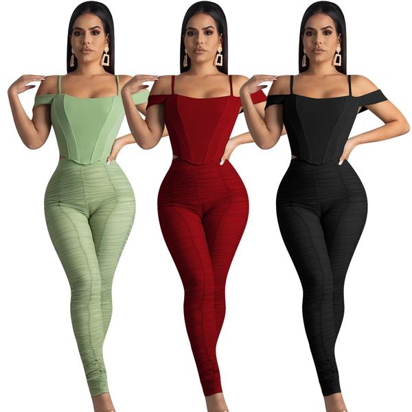 bodycon nightclub womens double layer mesh 2 piece outfits off shoulder sleeveless and skinny long pants clubwear, White
bodycon nightclub womens double layer mesh 2 piece outfits off shoulder sleeveless and skinny long pants clubwear, White