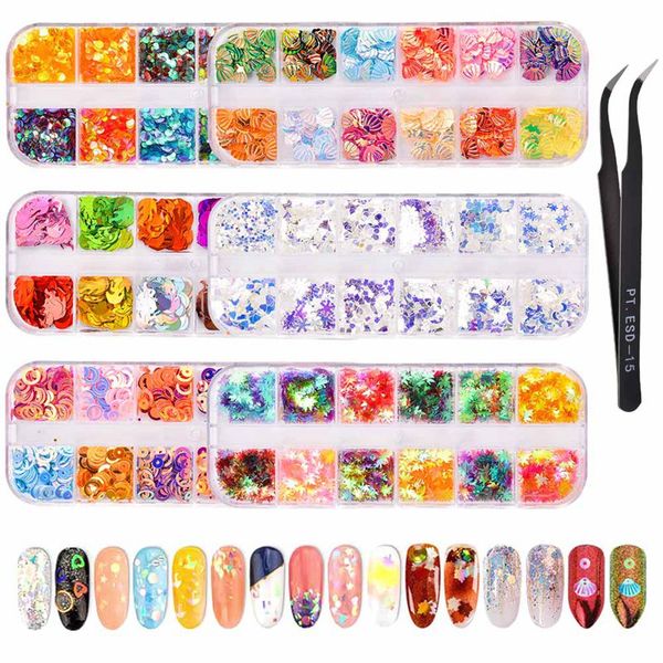 24 colors nail art decoration nail tools set shell glitter cellophane sequins irregular paper powder manicure sticker diy tips, Silver;gold
24 colors nail art decoration nail tools set shell glitter cellophane sequins irregular paper powder manicure sticker diy tips, Silver;gold