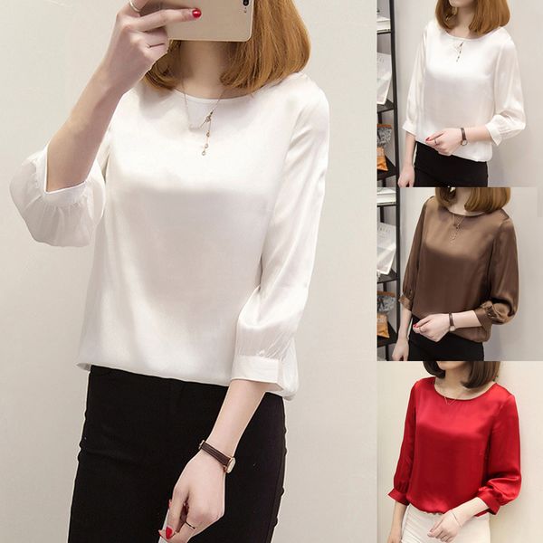 women brief office work wear o neck fit loose puff sleeve shirts three quarter sleeve casual roupas femininas#sw, White
women brief office work wear o neck fit loose puff sleeve shirts three quarter sleeve casual roupas femininas#sw, White
