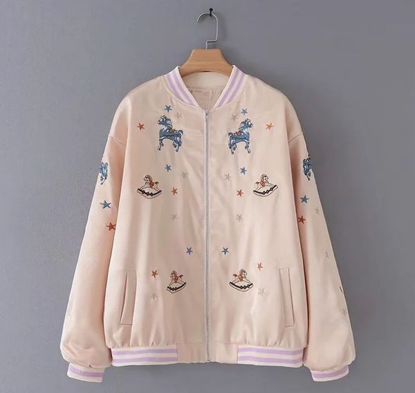hcbless 2019 early autumn new trojan stars embroidered pleated sleeves bomber jacket women's jacket, Black;brown
hcbless 2019 early autumn new trojan stars embroidered pleated sleeves bomber jacket women's jacket, Black;brown