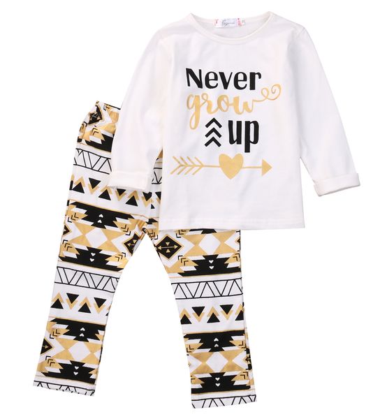 fashion kids baby girl never give up set kids long sleeves +printed pants outfits set, White
fashion kids baby girl never give up set kids long sleeves +printed pants outfits set, White