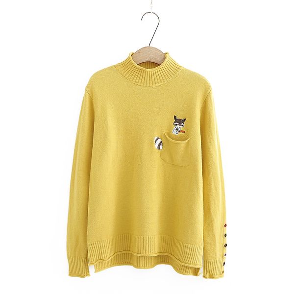 standing collar autumn and winter sweater casual cartoon embroidery long sleeve pullovers knitting sweater female, White;black
standing collar autumn and winter sweater casual cartoon embroidery long sleeve pullovers knitting sweater female, White;black