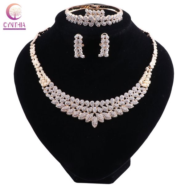 luxury full crystal leaf jewelry set gold color dubai wedding jewelry sets for brides womens costume, Silver
luxury full crystal leaf jewelry set gold color dubai wedding jewelry sets for brides womens costume, Silver