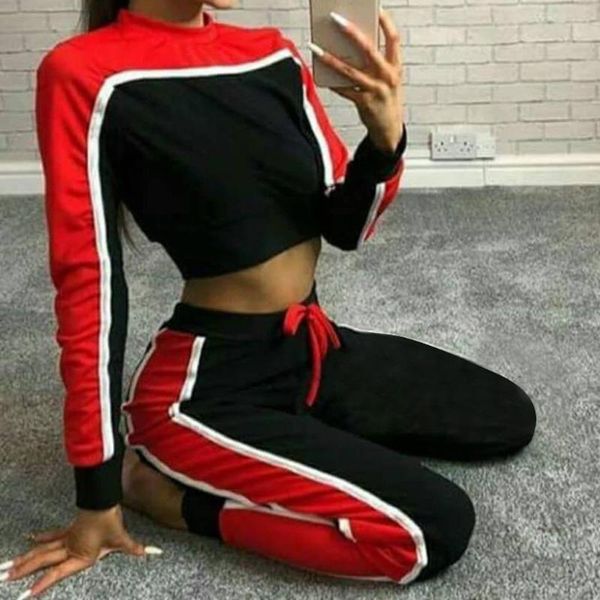 women stripe crop splice sport wear yoga set women fitness clothing sportswear woman gym red sports suits#g2, White;black
women stripe crop splice sport wear yoga set women fitness clothing sportswear woman gym red sports suits#g2, White;black