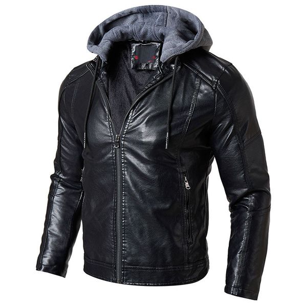men's wear 2018 осень и зима мужские кожаные куртки новый стиль men's одежда из кожи кожа pu бизнес повседневный капюшоном leathe, Black
men's wear 2018 осень и зима мужские кожаные куртки новый стиль men's одежда из кожи кожа pu бизнес повседневный капюшоном leathe, Black