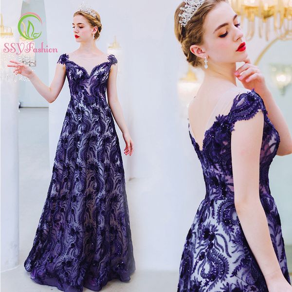 ssyfashion dark blue long evening dress v neck sleeveless floor length lace party formal banquet wedding gown vestidos de fiesta, White;black
ssyfashion dark blue long evening dress v neck sleeveless floor length lace party formal banquet wedding gown vestidos de fiesta, White;black