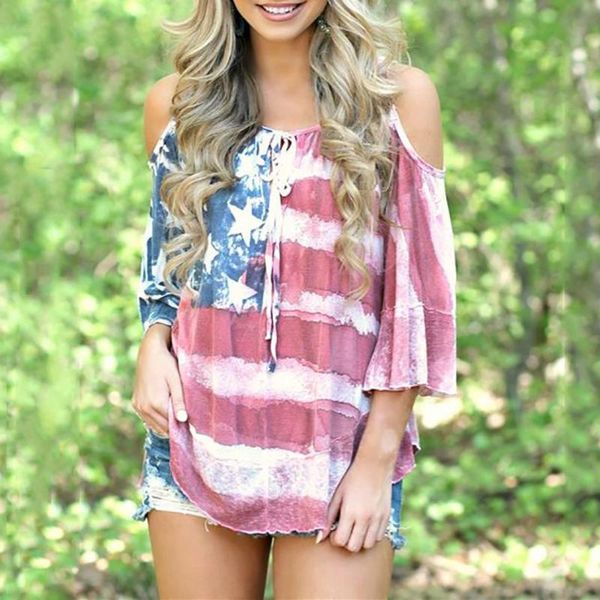 women's t-shirt women t shirt off shouder american flag print loose 4th-of-july bow tie vintage retro color plus size, White
women's t-shirt women t shirt off shouder american flag print loose 4th-of-july bow tie vintage retro color plus size, White