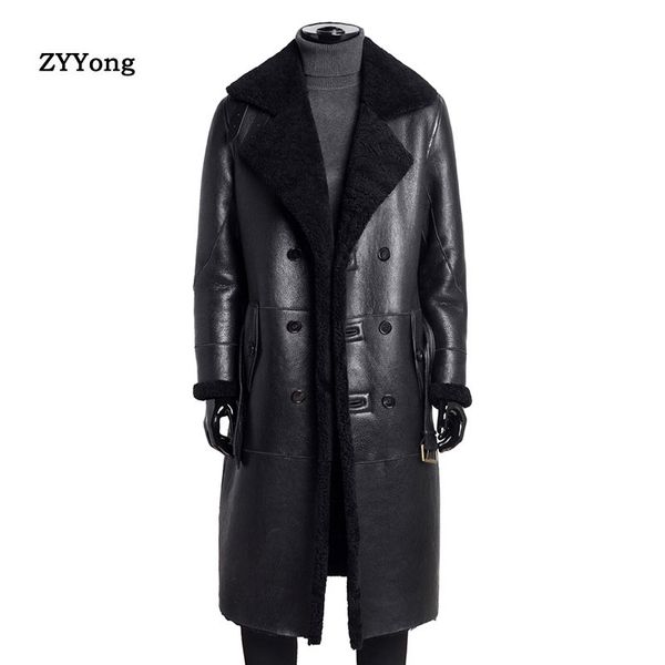 sheepskin jacket men winter jackets and coats thickening wool windbreak waterproof warm skin lamb fur long trench coat plus size, Black
sheepskin jacket men winter jackets and coats thickening wool windbreak waterproof warm skin lamb fur long trench coat plus size, Black