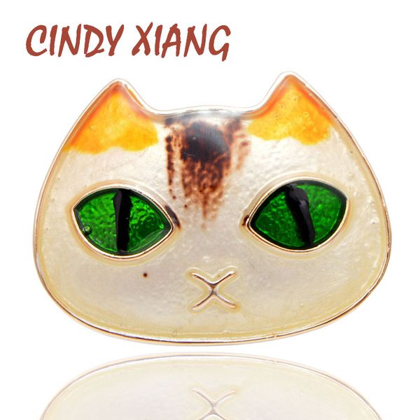 

cindy xiang 2 colors available green eye cat brooches for women cute carton fashion animal pins elegant kids accessories gift, Gray