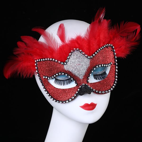popular dance performance props cute fox half face feather mask halloween feather party costume make up mask
popular dance performance props cute fox half face feather mask halloween feather party costume make up mask