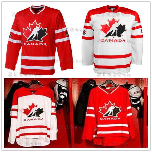 

custom 2008 world championship jersey national team canada iihf white hockey jersey 91 john tavares stitched any name your number customized, Black;red
