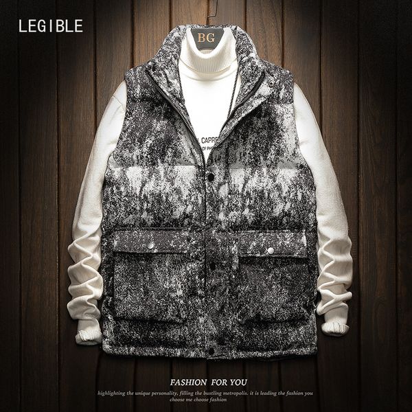 camouflage vest men stand collar print pattern 2019 new autumn winter warm sleeveless jacket waistcoat, Black;white
camouflage vest men stand collar print pattern 2019 new autumn winter warm sleeveless jacket waistcoat, Black;white